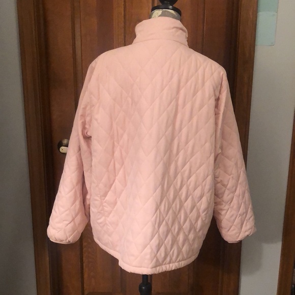 Pretty light pink, half-zip quilted pullover from Coldwater Creek w zip pockets - Picture 3 of 12